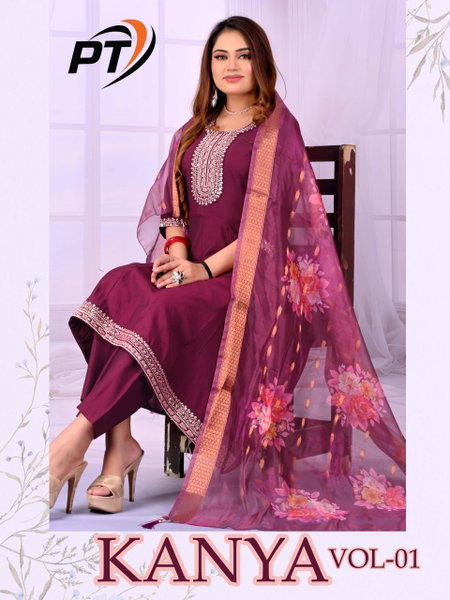 Kanya Vol 1 By Pt Vertical Plan Kurti Wth Bottom Dupatta Wholesale Shop In Surat